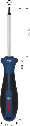 Tua vít Bosch TX10 x 75 mm với tay cầm tiện dụng.