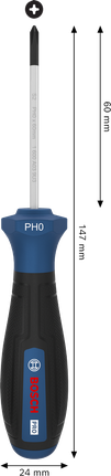 Tua vít Bosch PRO PH0 x 60 mm với tay cầm tiện dụng.
