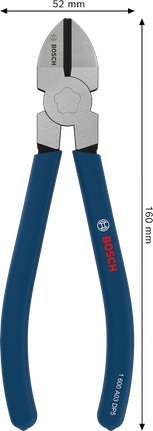 Kìm cắt chéo Bosch 160 mm với tay cầm chống trượt.