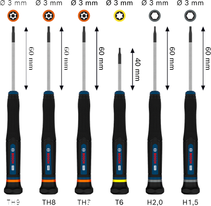 Bộ tua vít chính xác PRO TX/TH/H, 6 chi tiết