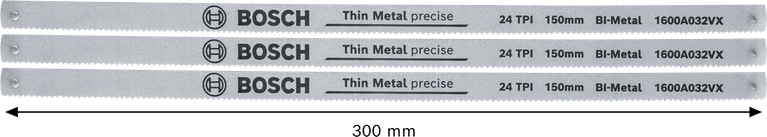 Lưỡi cưa Bosch 150 mm bằng kim loại kép, dùng cho kim loại mỏng, 24 răng/inch.