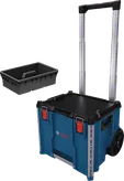 Hộp đựng dụng cụ Bosch L-BOXX Contractor có bánh xe và khay.