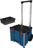 Hộp đựng dụng cụ Bosch L-BOXX Contractor có bánh xe và khay.