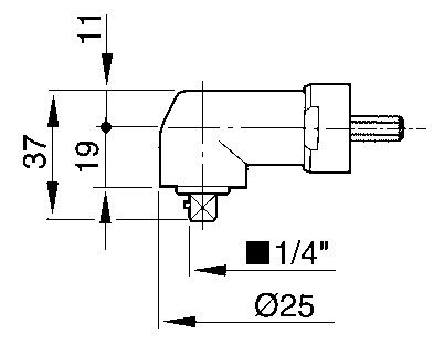 Đầu góc 1/4" - đầu vặn vuông